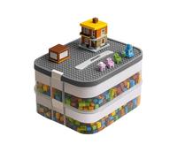 Boîte de rangement avec compartiments empilables pour jouets briques de construction 2 niveaux