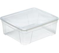 Boîte de rangement avec couvercle 16,9L - Plastique transparent - 42 x 35,5 x 17cm - Empilable - Fabriquée en Italie - M home by Mazzei Mondex