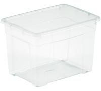 M-Home | Boîte de Rangement Plastique Transparent avec Aérations + Couvercle | 28 x 39 x 25,8 cm / 18 L | SPACE BOX | PLS610
