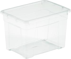 Boîte de rangement avec couvercle 18L - Plastique transparent - 38,8 x 25 x 25,8 cm - Empilable - Fabriquée en Italie - M home by Mazzei Mondex