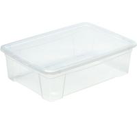 M-Home | Boîte de Rangement Plastique Transparent avec Aérations + Couvercle | 56 x 39,5 x 17 cm / 25,6 L | SPACE BOX | PLS616
