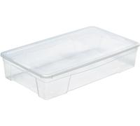 Boîte de rangement avec couvercle 34L - Plastique transparent - 70,5 x 40,5 x 15,5 cm - Empilable - Fabriquée en Italie - M home by Mazzei Mondex
