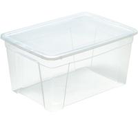 Boîte de rangement avec couvercle 43L - Plastique transparent - 56 x 39,5 x 29 cm - Empilable - Fabriquée en Italie - M home by Mazzei Mondex