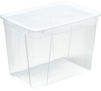 Boîte de rangement avec couvercle 61L - Plastique transparent - 56 x 39,5 x 41 cm - Empilable - Fabriquée en Italie - M home by Mazzei Mondex
