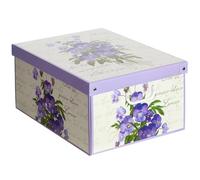 Boite de Rangement avec Couvercle, Boite en carton, Rangement Vetement, Meuble de Rangement Chambre, Bureau, Panier de Rangement, Organisateur Tiroir, Parfumé 39x50x24 cm VIOLETTES
