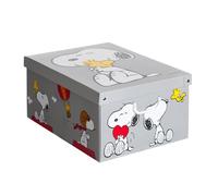 Boite de Rangement avec Couvercle, Boite en carton, Rangement Vetement, Meuble de Rangement Chambre, Bureau, Panier de Rangement, Organisateur Tiroir, enfant, 39x50x24 cm SNOOPY
