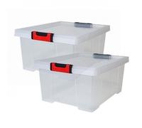 Boite de rangement avec couvercle Clipstock - 30L - naturel EDA PLASTIQUES