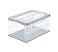 Boîte de rangement avec couvercle coffre pliable transparent 60 litres 8 pièces
