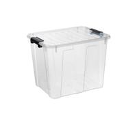 Boîte de rangement avec couvercle Home Box 40 litres - Gris