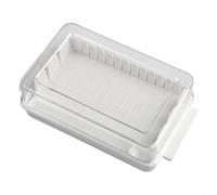 Boîte de rangement avec couvercle pour beurre, conçue avec un couvercle transparent et une nervure intérieure pour éviter de glisser, permet de couper des tranches de 5 g pour une utilisation pratique