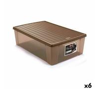 Boîte de rangement avec couvercle Stefanplast Elegance Beige Plastique 38,5 x 17 x 59,5 cm (6 pièces)