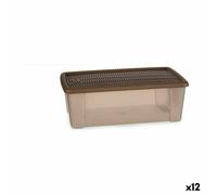 Boîte de rangement avec couvercle Stefanplast Elegance Beige plastique 5 L 19,5 x 11,5 x 33 cm (12 pièces)