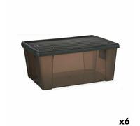 Boîte de rangement avec couvercle Stefanplast Elegance Gris Plastique 15 L 29 x 17 x 39 cm (6 pièces)