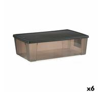 Boîte de rangement avec couvercle Stefanplast Elegance Gris Plastique 30 L 38,5 x 17 x 59,5 cm (6 pièces)