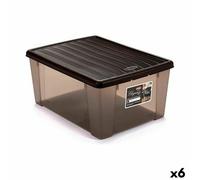 Boîte de rangement avec couvercle Stefanplast Elegance Marron Plastique 15 L 29 x 17 x 39 cm (6 pièces)