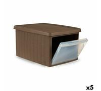 Boîte de rangement avec couvercle Stefanplast Elegance Side Beige plastique 29 x 21 x 39 cm (5 pièces)