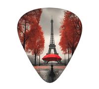 Boîte de rangement avec motif Tour Eiffel avec parapluie rouge pour guitare acoustique Différentes épaisseurs