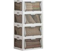 Boîte de rangement - Bacs pliables empilables en plastique avec roulettes pour organiser couvertures, literie et vêtements, design portable