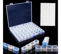 Boîte de Rangement Bijoux,Compartiments en Plastique Transparent,Boite Diamond Painting Rangement,Boite Compartiment,Petite Boite Plastique,Rangement Diamond Painting,56 Petites Grilles