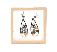 Boîte de rangement bijoux en Film PE Transparent, cadre couleur antioxydant, présentoir flottant 3D, pendentif, support Bracelet, 12 pièces Pour Exposer Des Bijoux Et Des Pièces(Beige,7cm)
