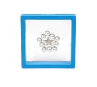 Boîte de rangement bijoux en Film PE Transparent, cadre couleur antioxydant, présentoir flottant 3D, pendentif, support Bracelet, 12 pièces Pour Exposer Des Bijoux Et Des Pièces(Blue,11cm)