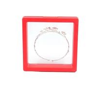 Boîte de rangement bijoux en Film PE Transparent, cadre couleur antioxydant, présentoir flottant 3D, pendentif, support Bracelet, 12 pièces Pour Exposer Des Bijoux Et Des Pièces(Red,7cm)