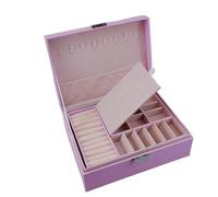 Boîte de rangement bijoux grande capacité, organisateur bagues, boucles d'oreilles et colliers, étui Collection personnels voyage Portable Pour Bijoux(Pink)