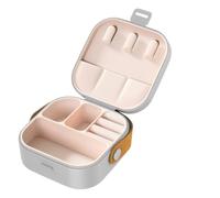 Boîte de rangement bijoux, petites boîtes à, mallette voyage for femmes, organisateur boucles d'oreilles Portable multifonction Pour Bijoux(Grey)
