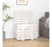 Boîte de rangement Blanc 58x40,5x42 cm Bois massif de pin Blanc G