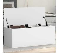 vidaXL Boîte de rangement Blanc 90×35×35 cm Bois d'ingénierie – Coffre à couvertures