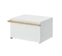 Boite de rangement blanche avec poignée en bois - L43 cm Calicosy