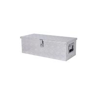 HOMCOM Boite de rangement - boîte à outils en aluminium - caisse à outil alu. poignées rétractables verrouillage clé dim. 76L x 33l x 25H cm