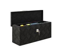 HOMCOM Boite de rangement - boîte à outils en aluminium - caisse à outil alu. verrouillage clé dim. 50L x 15,5l x 20,5H cm Noir