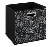 5five Boîte de rangement à motif botanique – 31 x 31 cm – Noir