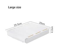 Boîte de rangement cachée, tiroir de rangement de bureau, support de rangement de table en plastique auto-adhésif, organisateur simple for articles divers, cosmétiques, papeterie(White-L,5PCS)