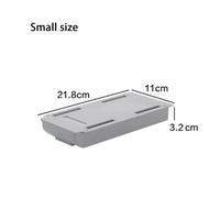 Boîte de Rangement cachée, tiroir de Rangement de Bureau, Support de Rangement de Table en Plastique Auto-adhésif, Organisateur Simple for Articles Divers, cosmétiques, Papeterie(Grey-S,3PCS)
