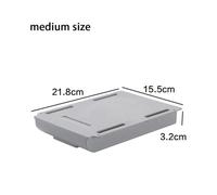 Boîte de Rangement cachée, tiroir de Rangement de Bureau, Support de Rangement de Table en Plastique Auto-adhésif, Organisateur Simple for Articles Divers, cosmétiques, Papeterie(Grey-M,2PCS)