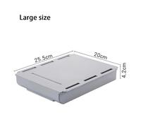 Boîte de Rangement cachée, tiroir de Rangement de Bureau, Support de Rangement de Table en Plastique Auto-adhésif, Organisateur Simple for Articles Divers, cosmétiques, Papeterie(Grey-L,3PCS)