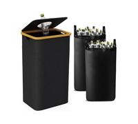 Boîte de Rangement Capacité avec Sac Intérieur, Pliable, pour Bouteilles, Vêtements, Jouets, Déchets Recyclables, 100 L, Noire