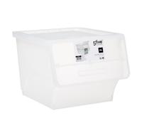 JJA Boîte de rangement Cara en plastique transparent – ouverture frontale 34 L
