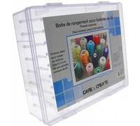 Generique Boîte de rangement 80 bobines de fils à coudre – Transparent – 30 x 26 x 9,2 cm