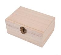 Boîte de rangement carrée à charnière en bois uni avec loquet solide et finition découpée de précision pour projets d'artisanat, souvenirs et personnalisation (taille S + M + L)