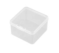 Boîte de rangement carrée transparente de 6,5 x 6,5 x 3,8 cm avec couvercle à charnière pour petits articles avec couvercles pour l'organisation