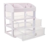 Boîte de Rangement Carton Multitiers en Plastique Blanc pour Bureau | Organisation à Tiroirs, Protection la Poussière, pour Fournitures, Bijoux, Chambre et Étudiants