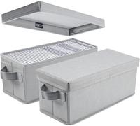 Boîte De Rangement Cd - 13,2 ""X 5,9"" X 5,3 "", Contenant 30 Cd Dans Une Boîte À Bijoux Complète, 60 Disques Dans Une Boîte Mince Et 165 Disques Dans Un Étui Cd - (2 Paquets Gris)[HDM5230914]
