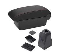 Boîte De Rangement Centrale D'accoudoir De Voiture Boîte De Rangement Intérieure De Pièces De Rénovation Accessoires Pour PEUGEOT 206 2017 WEFOLCC(C1 Black red NO USB)
