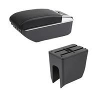 Boîte De Rangement Centrale D'accoudoir De Voiture Boîte De Rangement USB Accessoires Internes Pour Renault Pour K-ZE Pour Dacia Pour Spring WEFOLCC(C2 style black line)