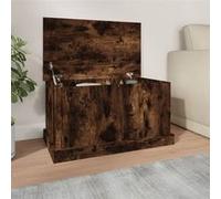 Boîte de rangement chêne fumé 70x40x38 cm bois d ingénierie G