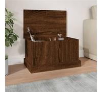 Boîte de rangement chêne marron 50x30x28 cm bois d ingénierie G