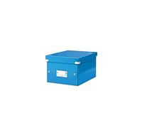 Boîte de rangement Click & Store, format A5, en PP, coloris bleu métallique - Lot de 6